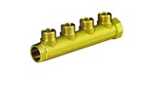 PEX-system - Pettinaroli Brass manifold 3/4x1/2 for water- and heatingsystems 4 outlets - BI-204