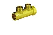 PEX-system - Pettinaroli Brass manifold 3/4x1/2 for water- and heatingsystems 2 outlets - BI-202