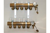 Golvvärme - Pettinaroli Manifold system 1x3/4 in- and outlet incl brackets 20 mm fittings and end pieces 5 outlets - 7035SYS20-05
