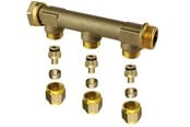 PEX-system - Uponor aqua plus manifold male swivel wtr pex dr 3/4mt/sn 3x15c/c50mm - 1067754