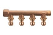 PEX-system - Roth manifold 4 outlets x 15 mm insert gunmetal - 17046217.404