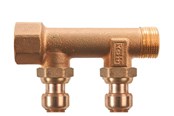 PEX-system - Roth manifold 2 outlets x 15 mm insert gunmetal - 17046217.402