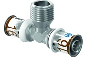 Alu pex-system - Uponor s-press plus tee adapter male thread 25 mm x 34 - 1070593