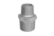 Gängade beslag - +GF+ Hexagon nipple black reducing 1/2 x 3/8 - 770245119