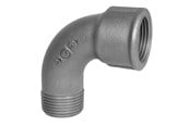 Gängade beslag - Georg-Fischer Short bend 90° black for m 1 - 770011106