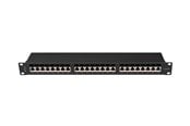 Nätverks tillbehör - Lanberg PPSA-1024-B 24-Port Patch Panel 1U 19" Cat6A FTP Shielded Black - PPSA-1024-B
