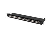 Nätverks tillbehör - Lanberg Patch Panel 24-Port 1U 19" CAT.7 FTP with Cable Organizer Shielded Black - PPS7-1024-B
