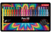 Skriv- och ritverktyg - STABILO Pen 68 Arty metal tin of 40 colors - ET1064612