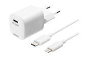 Mobile - Adapters & Chargers - Deltaco USB wall charger USB-C PD 20 W includin - USBC-AC141