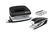 Hålslag- & Häftmaskiner - Leitz Häftapparat & Hålslag Set Mini  WOW (EU) Svart - 55612095