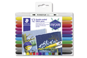 Hobby Tillbehör - Staedtler Double-ended fabric pens 12 pcs - 3190 TB12