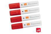 Konferens & Presentation - Nobo Glide Whiteboard Penna Flytande Bläck Stor Mejselspets 4/Fp Röd - 1915390