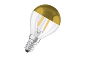 Glödlampor - Osram LED-glödlampa Mini-ball 4W/827 (37W) filament clear mirror gold E14 - 4058075456549