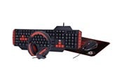 Tangentbord - Gembird - keyboard mouse headset and mouse pad set - QWERTY - US - Tangentbord, mus, headset och musmatta - Engelska (US) - Röd - GGS-UMG4-02