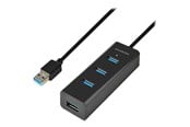 USB Hub - AXAGON N HUE-S2BL - hubb - 4 portar USB Hub - USB 3.2 - 4 porte - Svart - HUE-S2BL