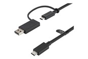 USB-kabel - StarTech.com USB C Cable USB-A Adapter Dongle Hybrid 2-in-1 USB C Cable 1m - USBCCADP