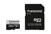 Flashram & USB Flash Drives - Transcend 350V High Endurance MicroSD/SD - 100MB/s - 256GB - TS256GUSD350V