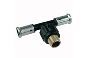 Alu pex-system - Henco press tee male iron centre 50 x 112 x 50 mm - 14PK-500850-N