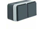 Switch-enheter - Berker Schuko socket outlet 2gang horizon w1 grey - 47843515