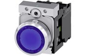 Tryckknappar och signalenheter - Siemens Illuminated pushbutton 22mm round metal shiny blue flat button - 3SU1152-0AB50-1BA0