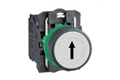 Tryckknappar och signalenheter - Schneider Electric Harmony push button complete with spring return and flat touch surface in white with black arrow 1xno xb5aa3341 - XB5AA3341