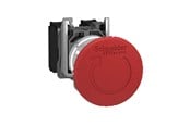 Tryckknappar och signalenheter - Schneider Electric Red ø40 emergency stop switching off ø22 latching turn release 2nc+1no - XB4BS84441