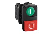 Tryckknappar och signalenheter - Schneider Electric Harmony double pushbutton complete with white i on green pushbutton and white o on red raised pushbutton 1xno + 1xnc xb5al73415 - XB5AL73415