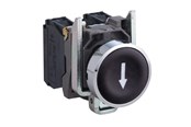Tryckknappar och signalenheter - Schneider Electric Harmony push button complete with spring return and flat touch surface in black with white arrow 1xno xb4ba3351 - XB4BA3351