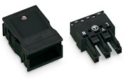 Kablar och ledningar - Winsta Socket with strain relief housing 3-pole black - 770-103