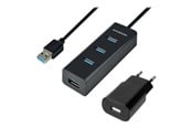 USB Hub - AXAGON HUE-S2BP - hubb - 4 portar USB Hub - USB 3.2 - 4 porte - Svart - HUE-S2BP