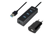 USB Hub - AXAGON HUE-S2BP - hub - 4 ports USB Hub - USB 3.2 - 4 porte - Svart - HUE-S2BP