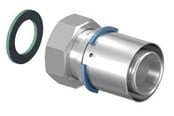 Alu pex-system - Uponor s-press plus adapter with swivel nut and flat sealing washer 25 mm x 34 - 1070606