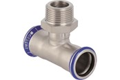 Tryckrör och kopplingar - Geberit mapress stainless steel t-piece with male thread: d=22mm r=3/4 d1=22mm - 31458