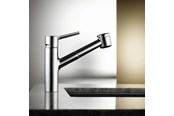 Mixerkranar och beslag - KWC luna e with pull-out shower chrome used in commercial kitchens - 10.441033-000