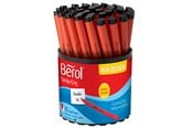 Skriv- och ritverktyg - Berol Handwriting pennor | rund form | tvättbart svart bläck | färgglada skaft | burk med 42 stycken - 2066664