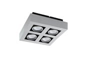 Lampor - EGLO LOKE 1 Plafond - borstad aluminium, krom, svart - 91355