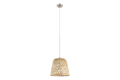 Lampor - EGLO KIRKCOLM pendlande belysning - matt nickel/natur - 43113