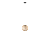 Lampor - EGLO BORDESLEY pendlande belysning - svart/natur - 43231