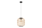 Lampor - EGLO BORDESLEY pendlande belysning - svart/natur - 43216