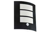 Lampor - EGLO CITY outdoor wall lamp with sensor black - 99568