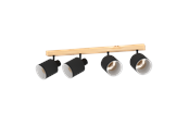 Lampor - EGLO BATALLAS spot rail 4L black/wood - 99492