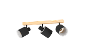 Lampor - EGLO BATALLAS spot rail 3L black/wood - 99491