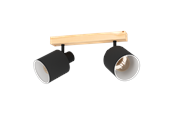Lampor - EGLO BATALLAS spot rail 2L black/wood - 99489