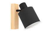 Lampor - EGLO BATALLAS spotlight black/wood - 99488