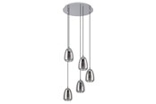 Lampor - EGLO ALOBRASE pendlande belysning - krom/svart-transparent - 98617