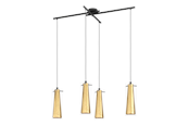 Lampor - EGLO PINTO GOLD pendlande belysning - svart/klar, guld - 97653