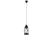 Lampor - EGLO BRADFORD pendlande belysning - svart/klar - 49213