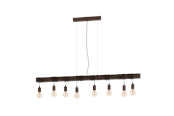 Lampor - EGLO TOWNSHEND 4 long table pendant with 8 sockets E27 antique brown - 43524