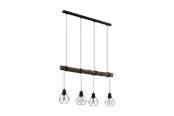 Lampor - EGLO HORNINGTOPS 1 long table pendant black/wood - 43476