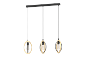 Lampor - EGLO BASILDON long table pendant black/wood - 43462